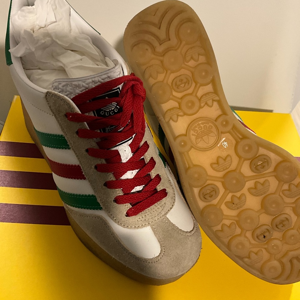 Gucci Adidas Tessuto GG Supreme Gum Wedge 💕💜 - Picture 3 of 4
